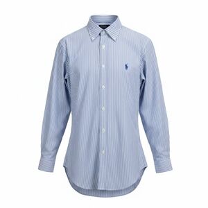 Polo By Ralph Lauren Blue and White Striped Dress Shirt